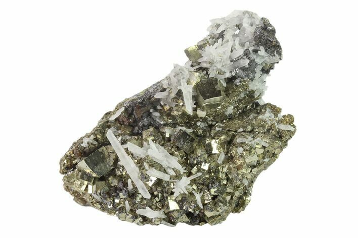 Cubic Pyrite, Sphalerite & Quartz Crystal Association - Peru #136217
